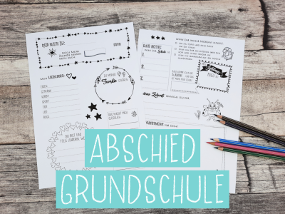 Freundebuchseiten für Lehrer/innen - Abschied Grundschule - DIN A4 - klassisches Design