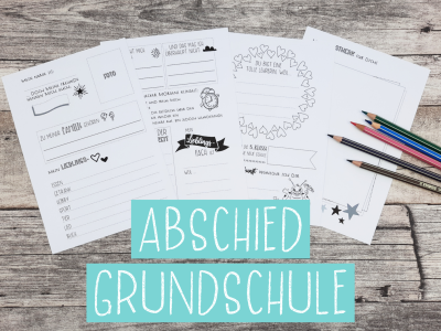 Freundebuchseiten für Lehrer/innen - Abschied Grundschule - DIN A5 - klassisches Design