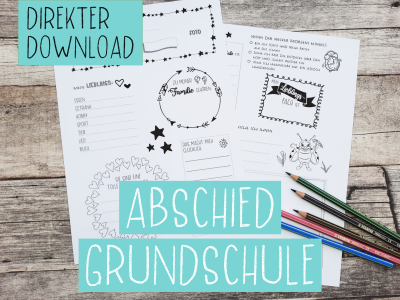 Freundebuchseiten für Lehrerinnen - Abschied Grundschule - Anrede SIE - DIN A4 - PDF - klassisches