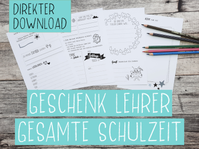 Freundebuchseiten für Lehrer - gesamte Schulzeit - Anrede SIE - DIN A5 - PDF - klassisches Design