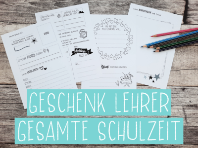 Freundebuchseiten für Lehrer/innen - gesamte Schulzeit - DIN A5 - klassisches Design