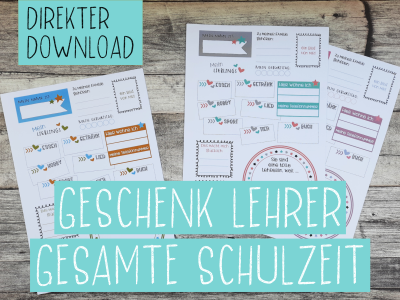 Freundebuchseiten für Lehrerinnen - gesamte Schulzeit - Anrede SIE - DIN A4 - PDF - buntes Design