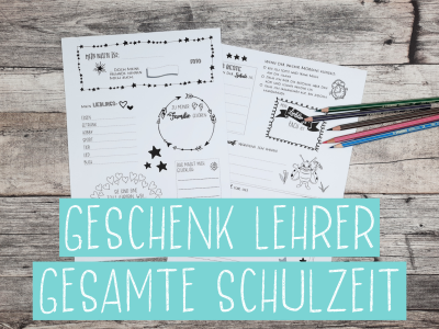 Freundebuchseiten für Lehrer/innen - gesamte Schulzeit - DIN A4 - klassisches Design