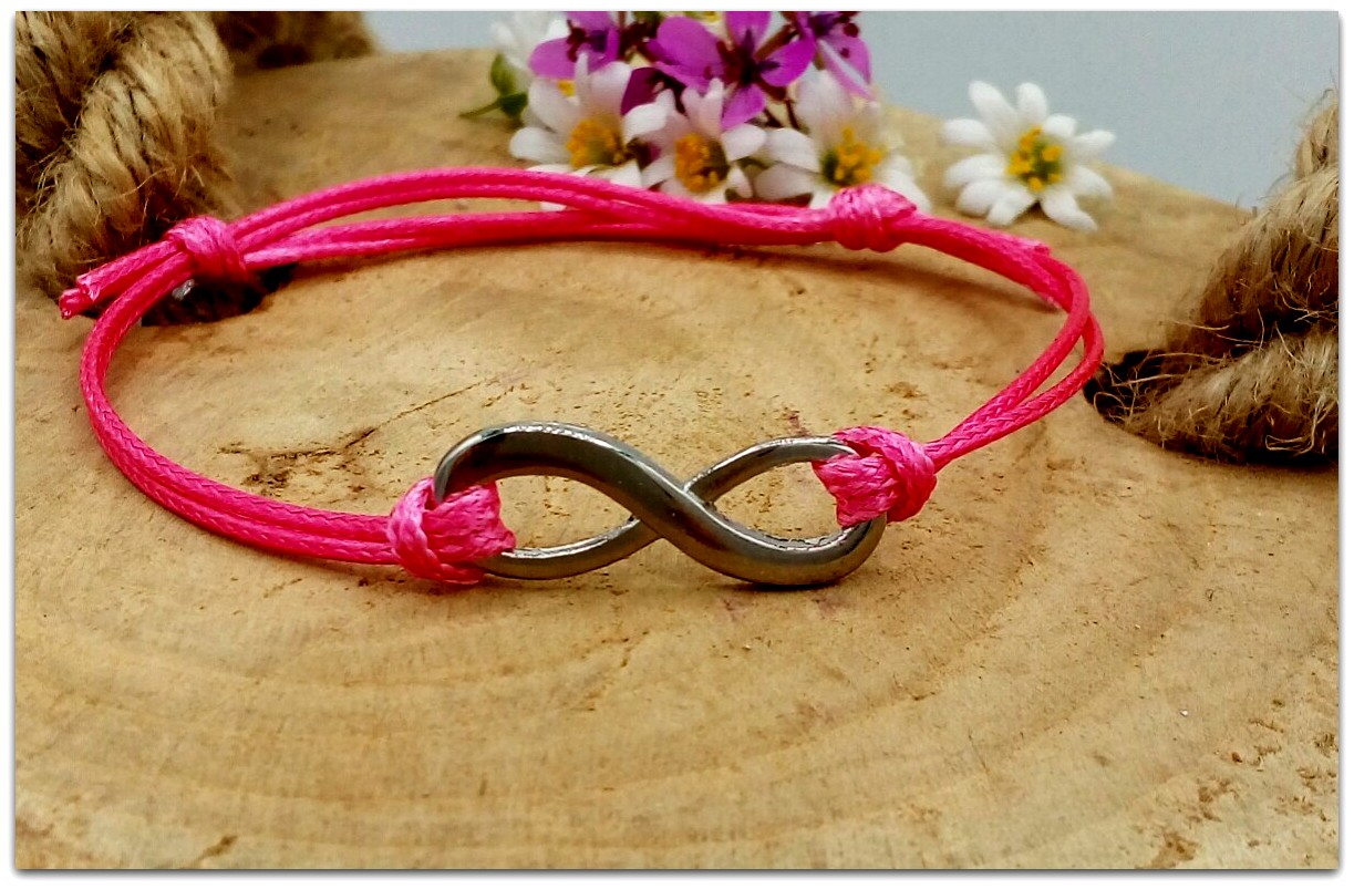 Infinity Armband in pink-silber