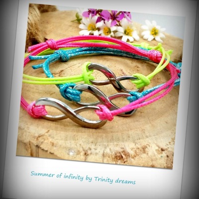 Summer of infinity - Unendlichkeitsarmbändchen in drei verschiedenen Sommerfarben