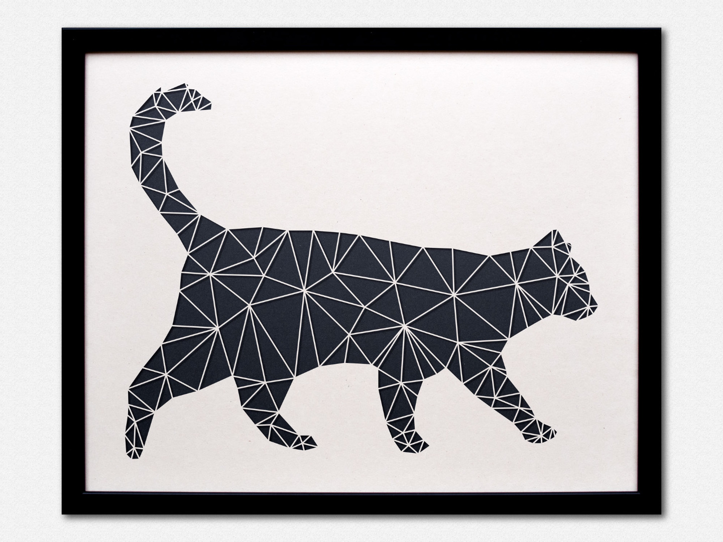 Geometric Wall Art - Laser Cut from Paper CAT