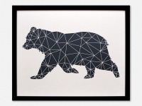 Geometrische Paper Art - Wanddeko BÄR