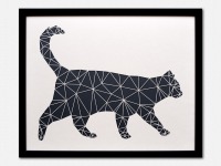 Geometrische Paper Art - Wanddeko KATZE