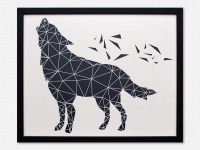 Geometrische Paper Art - Wanddeko WOLF