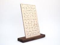 Design Stud Earring Display Handmade from Wood with Laser Engraving MAZE II 3