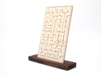 Design Stud Earring Display Handmade from Wood with Laser Engraving MAZE II 5