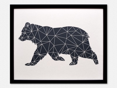 Geometric Wall Art - Laser Cut from Paper BEAR - arborala Originals