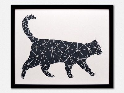 Geometrische Paper Art - Wanddeko KATZE - arborala Originals