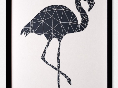Geometrische Paper Art - Wanddeko FLAMINGO - arborala Originals