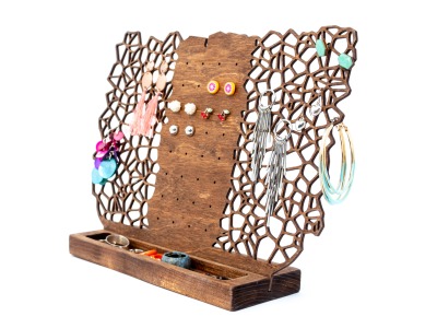 Earring Holder Stand with Ring Storage ORGANIC RING - arborala Originals