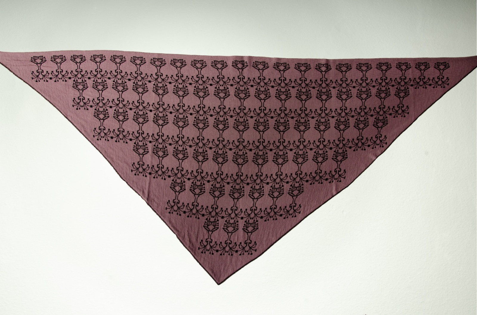festive stole, triangular shawl jewelry in black and blackberry 4