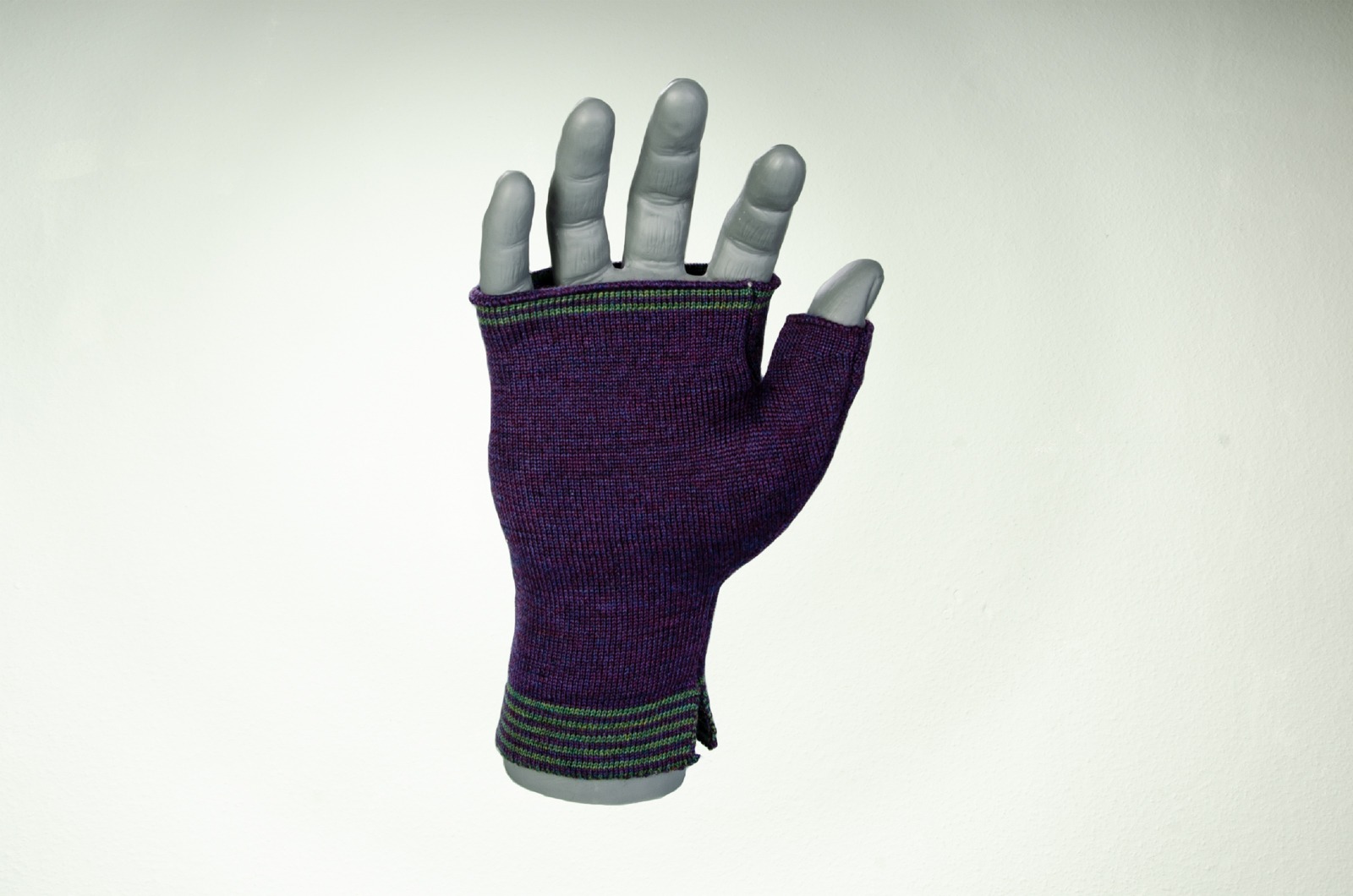 Merino hand warmers in purple and dark green mens 3
