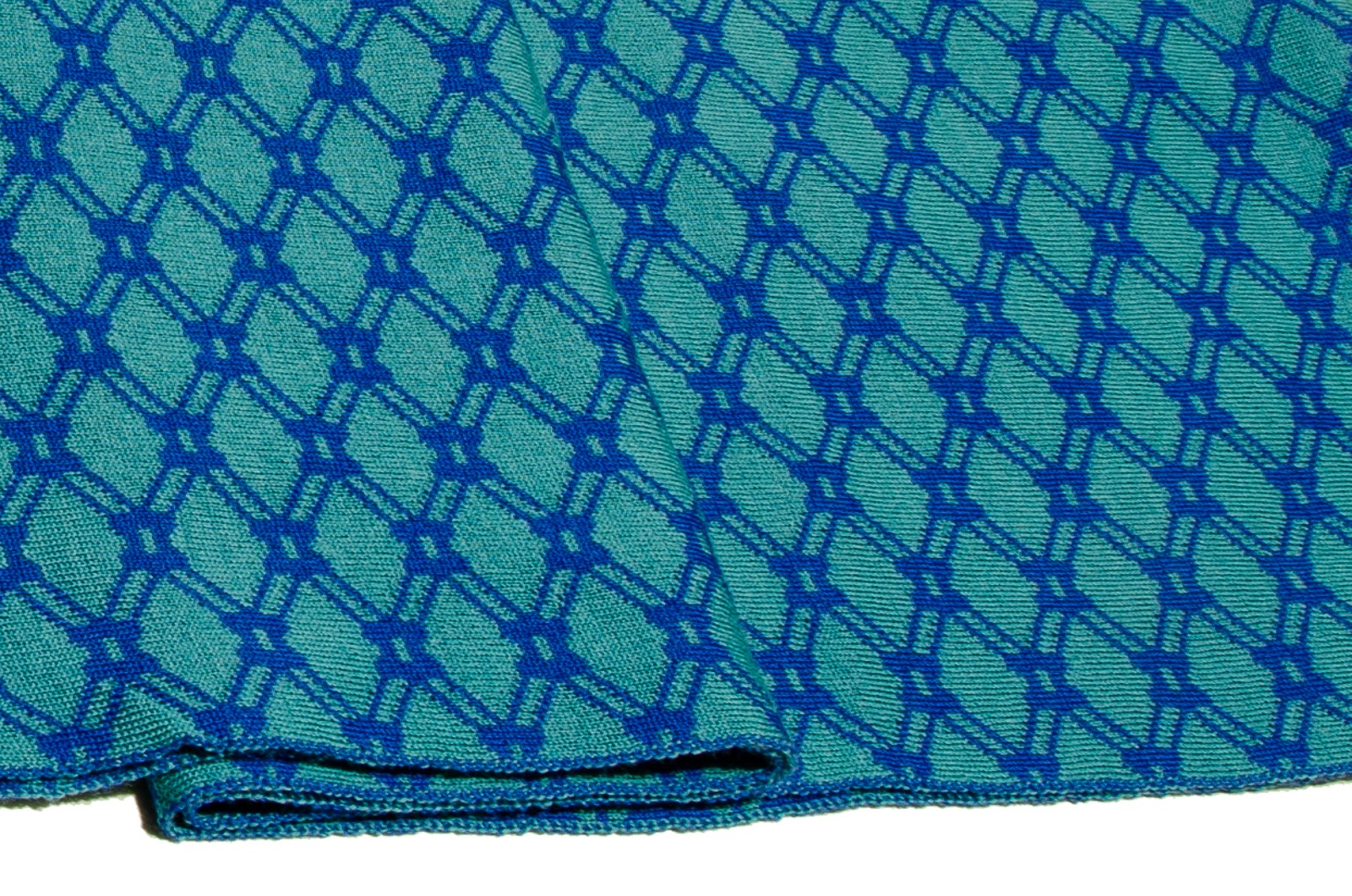 Merino Schal Netz II in blau und helltürkis
