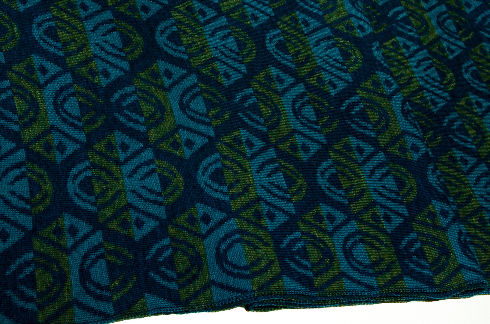 Merino scarf Lotos 3-colored in petrol, dark green and turquoise