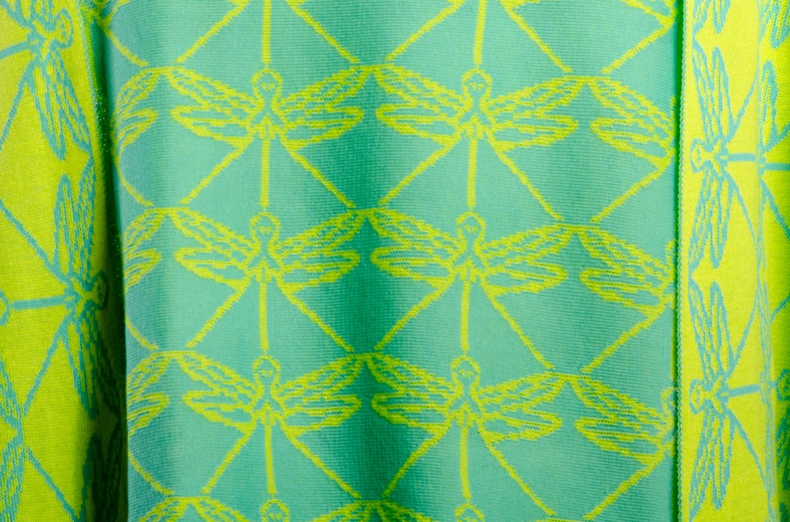 Shawl dragonfly made of organic cotton in lime-green and turquoise 2