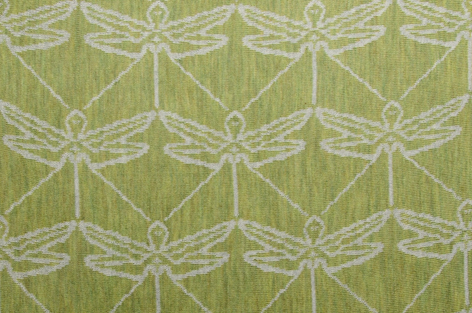 Stole, triangular shawl dragonfly in light gray and light green 3