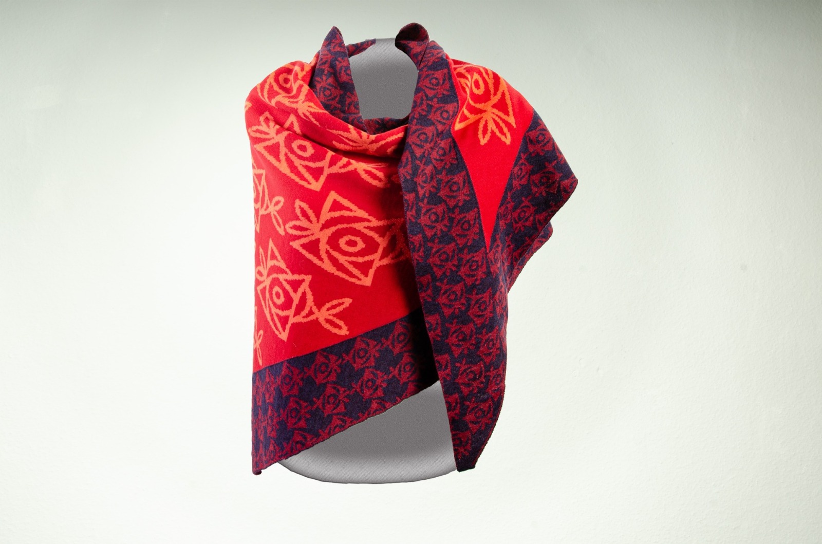 Rose stole in burgundy, crimson, red and lobster