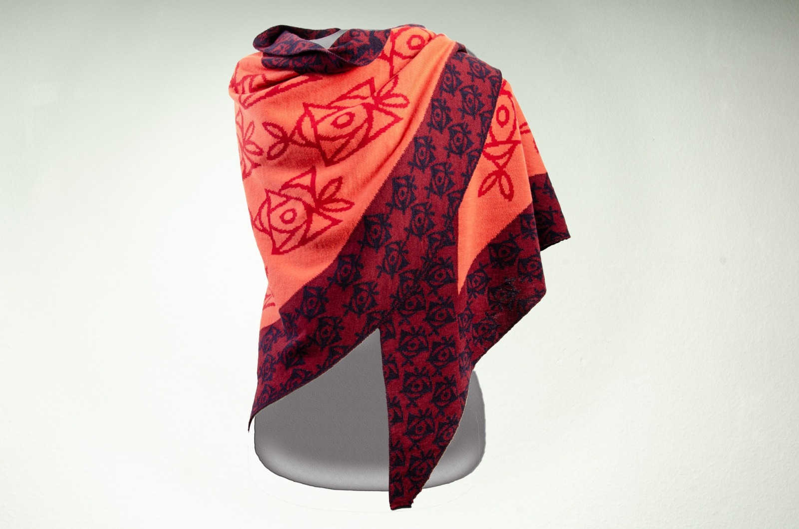 Rose stole in burgundy, crimson, red and lobster 2