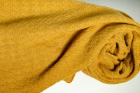Merino scarf woven look monochrome in mustard yellow 3