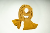 Merino scarf woven look monochrome in mustard yellow 4