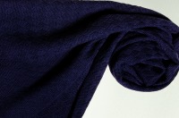 Merino scarf woven look monochrome in dark blue