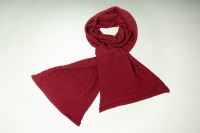 Merino scarf woven look monochrome in bordeaux
