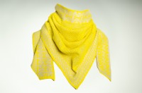 Scarf Shine triangular in lemon and natural 3