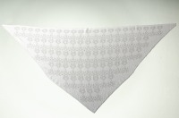 festive stole, triangular shawl jewelry in white and silver 2