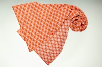 Scarf floral check in orange and rosa