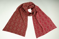 Scarf net in bordeaux and taupe 2