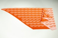 Shawl dragonfly made of merino in orange and pink 4