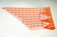 Shawl dragonfly made of merino in orange and pink 5