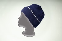 Merino scarf penguin and hat in dark blue and white 4