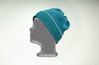 Merino sun stole and hat in silver and turquoise 6