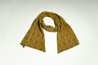 Merino scarf net in taupe and yellow 3