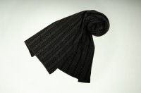 Merino scarf Beijing in dark gray and black 2
