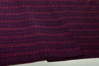 Merino scarf, hat and wrist warmers in dark blue and burgundy