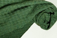 Merino scarf woven look monochrome in dark green 2
