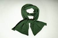 Merino scarf woven look monochrome in dark green 4