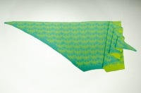 Shawl dragonfly made of organic cotton in lime-green and turquoise