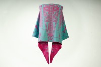 Shawl Pueblo made of organic cotton in turquoise and pink 4
