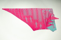 Shawl Pueblo made of organic cotton in turquoise and pink 2