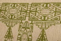 Stola, dreieckiges Schultertuch Aztek in grün und beige 2