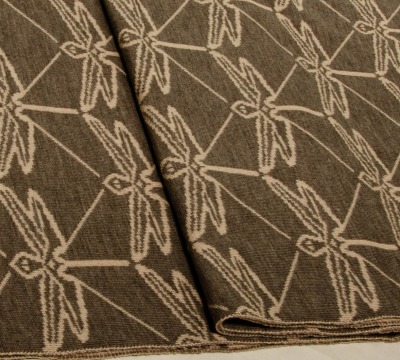 Merino scarf dragonfly in taupe and nude - 100% Merino extrasoft