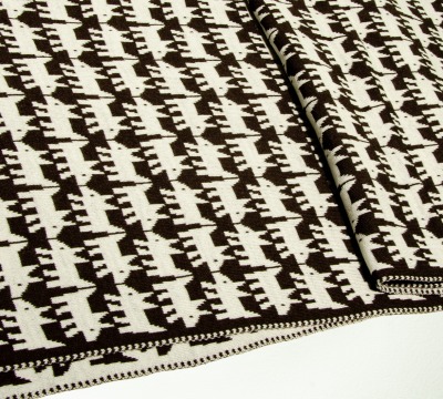 Merino scarf dog in dark brown and white - 100 Merino extrasoft